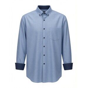 Jos A. Bank Performance Traveler Shirt Tailored Fit FlipCuff Mens L Blue Dot EUC